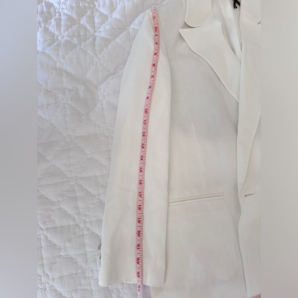 NWT ALLSAINT Petra Linen Blend White Oversized Blazer in Size 4 - Picture 5 of 17